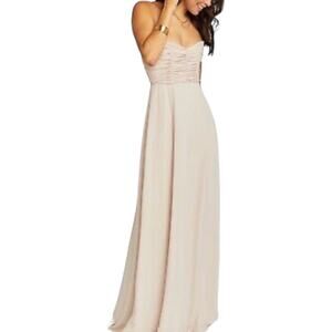 Show Me Your Mumu Bonbon Strapless Bridesmaid Dress Small Nude Cream